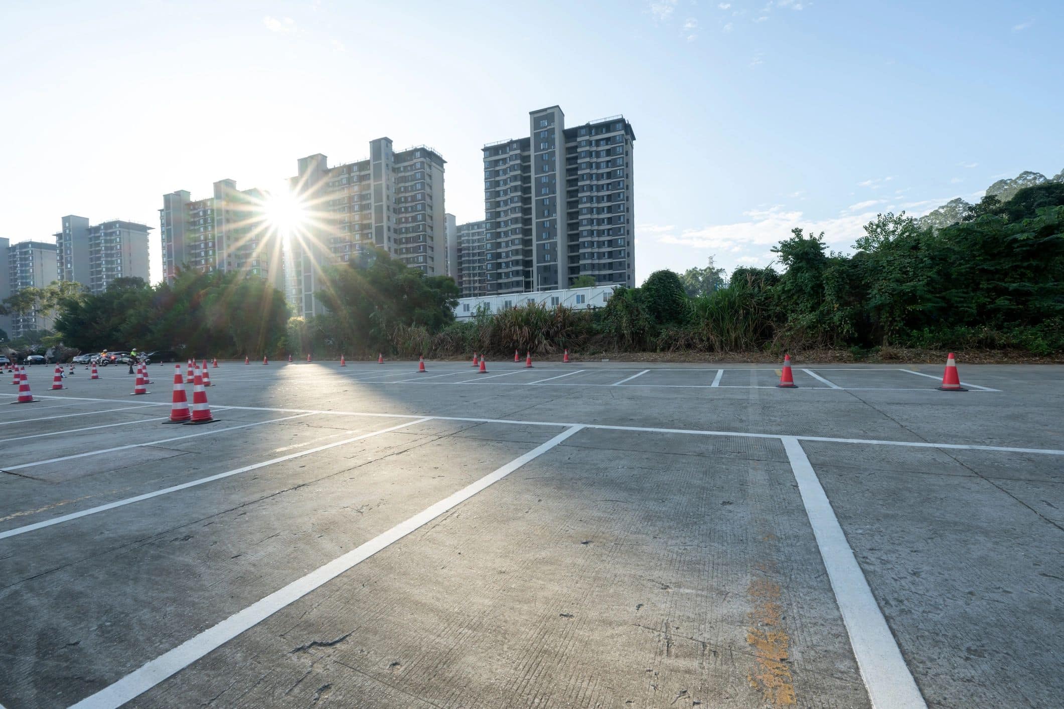Commercial parking lot sealcoating